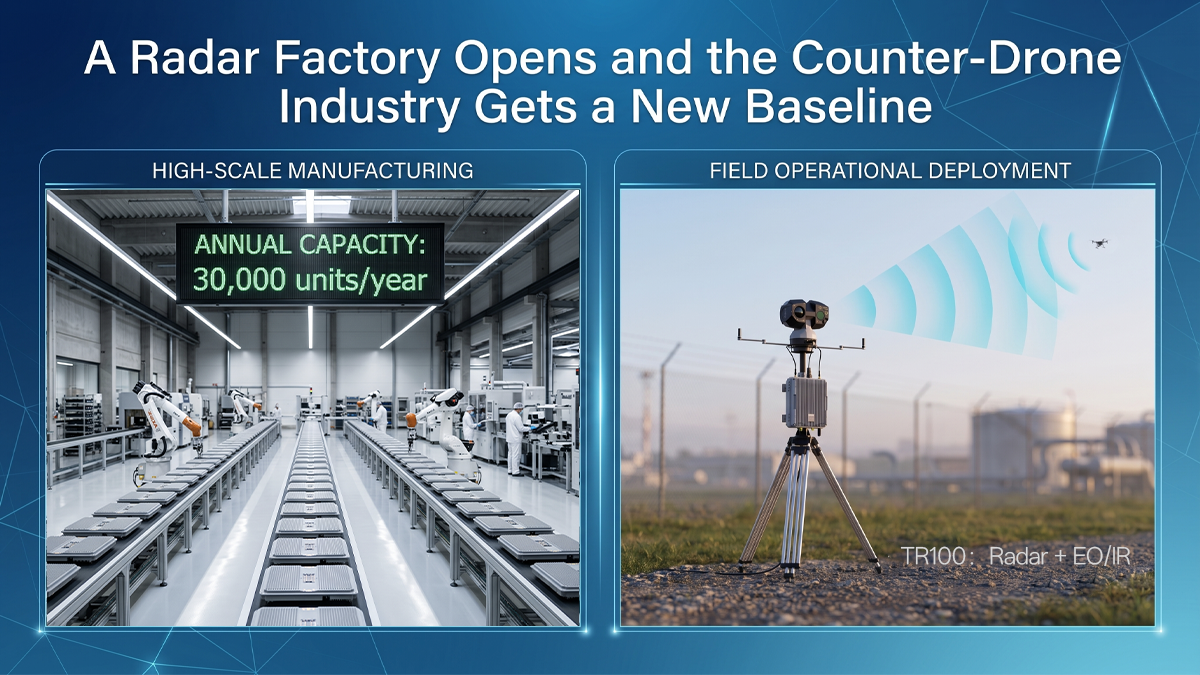 Echodyne’s 30,000-Unit Radar Factory Signals Mass Demand for Counter-Drone Radar – Where TR100 Fits