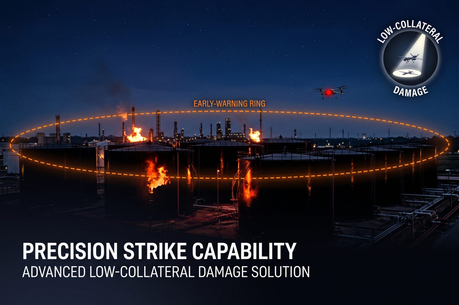 Drone Defense for Flammable Sites: Stopping Drones Without a Spark